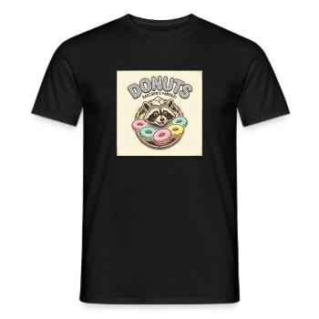 Donuts Raccoons Famous Süße Waschbär Donuts - Männer T-Shirt - Schwarz - Vorne - AI Model Male 178 light (178cm)