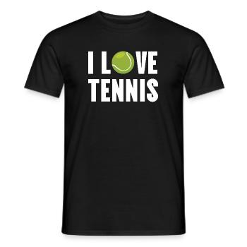 Ich liebe Tennis. - Männer T-Shirt - Schwarz - Vorne - AI Model Male 178 light (178cm)