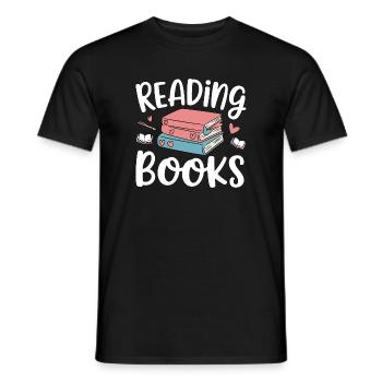 Reading Books - Men's T-Shirt - black - Front - AI Model Male 178 light (178cm)