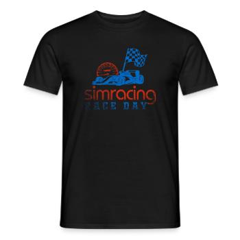Sim Racing Renntag - Männer T-Shirt - Schwarz - Vorne - AI Model Male 178 light (178cm)