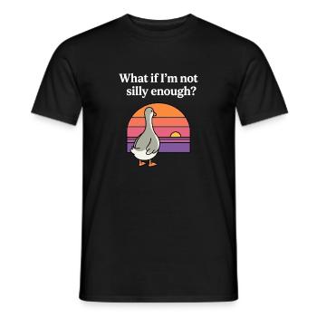 What If I’m Not Silly Enough Funny Goose Retro - Men's T-Shirt - black - Front - AI Model Male 178 light (178cm)