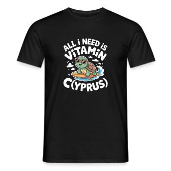 Cyprus All I Need Is Vitamin Cyprus Cyprus Flag - Men's T-Shirt - black - Front - AI Model Male 178 light (178cm)