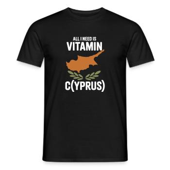 Cyprus All I Need Is Vitamin Cyprus Cyprus Flag - Men's T-Shirt - black - Front - AI Model Male 178 light (178cm)