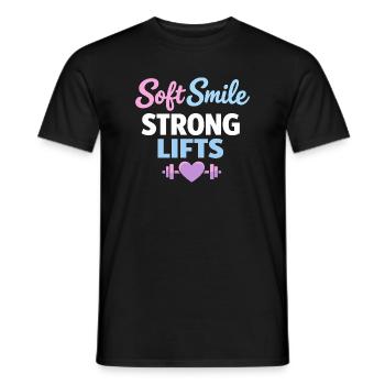 Anime Strong Girl Taking The Force In - Men's T-Shirt - black - Front - AI Model Male 178 light (178cm)