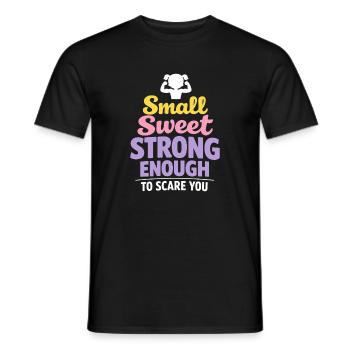 Anime Strong Girl Taking The Force In - Men's T-Shirt - black - Front - AI Model Male 178 light (178cm)