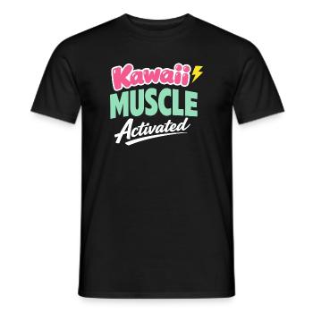 Anime Strong Girl Taking The Force In - Men's T-Shirt - black - Front - AI Model Male 178 light (178cm)