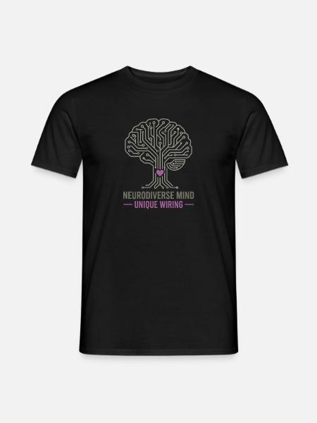 NEURODIVERSE MIND Unique Wiring Awareness  - Mænd T-shirt - sort