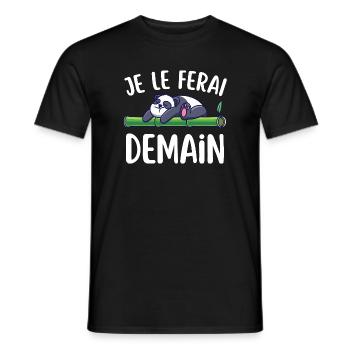 Lustiges T-Shirt "Je Le Do" morgen – lustiger Satz - Männer T-Shirt - Schwarz - Vorne - AI Model Male 178 light (178cm)