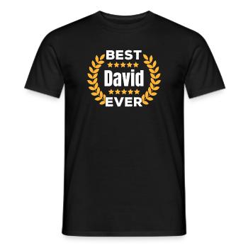 Best David Ever Legend Name Gift - Men's T-Shirt - black - Front - AI Model Male 178 light (178cm)