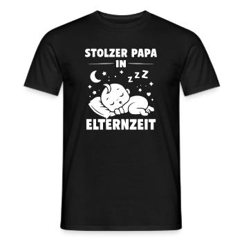 Stolzer Papa in Elternzeit - Männer T-Shirt - Schwarz - Vorne - AI Model Male 178 light (178cm)