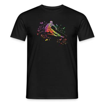 Alpin Ski Wintersport Nordischer Skilauf - Männer T-Shirt - Schwarz - Vorne - AI Model Male 178 light (178cm)