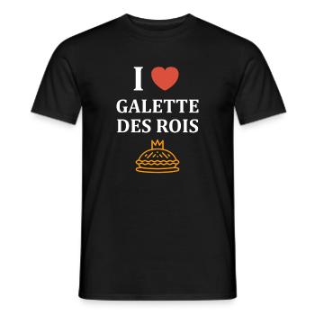 Humour galette des rois - T-shirt homme - noir - Devant - AI Model Male 178 light (178cm)