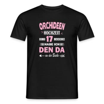 Orchideenhochzeit 17 Hochzeitstag Jahrestag Ehe - Männer T-Shirt - Schwarz - Vorne - AI Model Male 178 light (178cm)