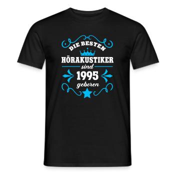 Hearing Aid Acoustician Birthday Born 1995 Colleagues Born - Men's T-Shirt - black - Front - AI Model Male 178 light (178cm)