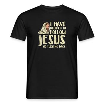 J’ai décidé de suivre le dessein chrétien de Jésus - T-shirt homme - noir - Devant - AI Model Male 178 light (178cm)