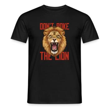 Don't Poke The Lion - Roaring Lion Design - Men's T-Shirt - black - Front - AI Model Male 178 light (178cm)