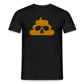 Skull poop illustration - Men's T-Shirt - black - Front - AI Model Male 178 light (178cm)
