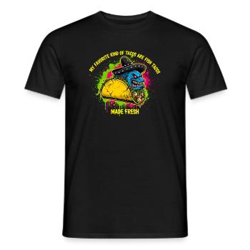 Angry Monster Fish Taco Sombrero Splatter-Kunst - Männer T-Shirt - Schwarz - Vorne - AI Model Male 178 light (178cm)