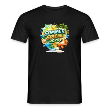 Sommer Spiele 2026 Tropen-Logo - Männer T-Shirt - Schwarz - Vorne - AI Model Male 178 light (178cm)