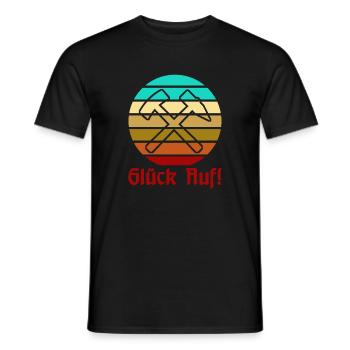 Glück Auf! - Ruhrpott - Zeche - Zollverein - Männer T-Shirt - Schwarz - Vorne - AI Model Male 178 light (178cm)