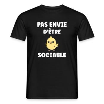 I don't want to be sociable. - Men's T-Shirt - black - Front - AI Model Male 178 light (178cm)
