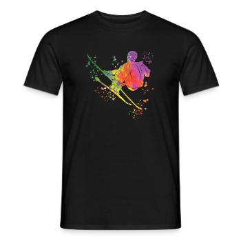Ski alpin Sports d’hiver Ski nordique - T-shirt homme - noir - Devant - AI Model Male 178 light (178cm)