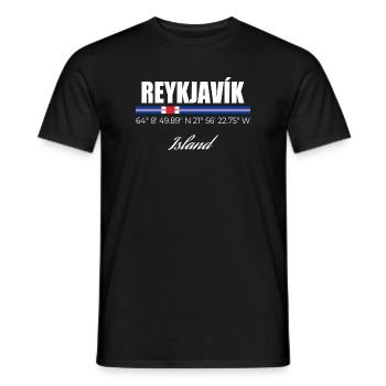 Reykjavik - T-shirt homme - noir - Devant - AI Model Male 178 light (178cm)