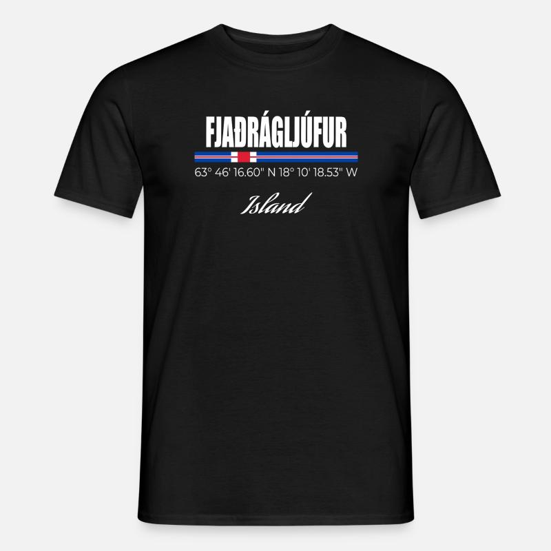 Fjaðrárgljúfur  - Männer T-Shirt - Schwarz