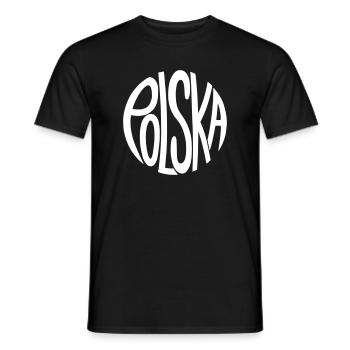 Polska - Poland Hand Lettering Logo Pattern - Men's T-Shirt - black - Front - AI Model Male 178 light (178cm)