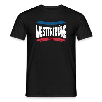 Kiel Stadium West Stand Hoodie, Shirt, Bag - Men's T-Shirt - black - Front - AI Model Male 178 light (178cm)