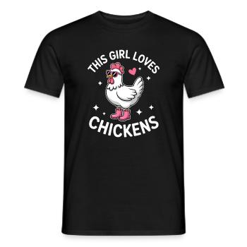 Chicken Saying Chicken Funny Chicken Gift - Men's T-Shirt - black - Front - AI Model Male 178 light (178cm)