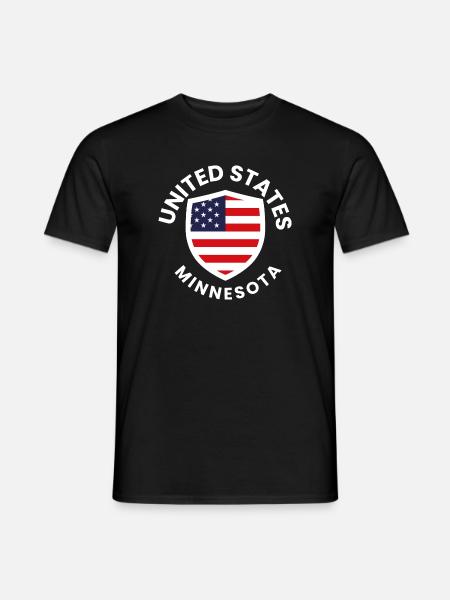 Patriotic USA Minnesota Shield Design - Men's T-Shirt - black