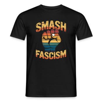 Smash Fascism - T-shirt antifasciste - T-shirt homme - noir - Devant - AI Model Male 178 light (178cm)