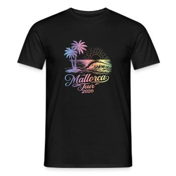 Voyage de Majorque 2026 Coloré - T-shirt homme - noir - Devant - AI Model Male 178 light (178cm)