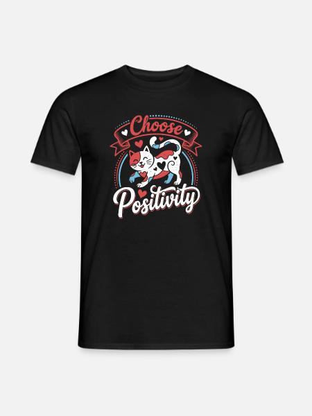 Choose Positivity Cat - Men's T-Shirt - black