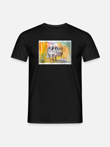 Abstrakte Menschen, Aquarell - Männer T-Shirt - Schwarz