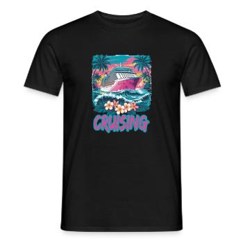 Cruising Cruise Caribbean Vacation Sea - Men's T-Shirt - black - Front - AI Model Male 178 light (178cm)