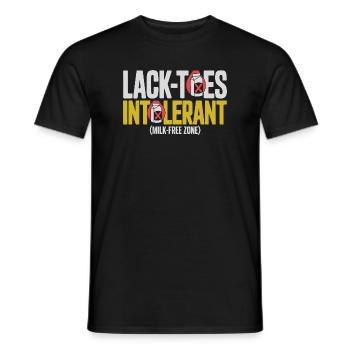 Lack Toes Intolerant Milk Free Zone - Men's T-Shirt - black - Front - AI Model Male 178 light (178cm)