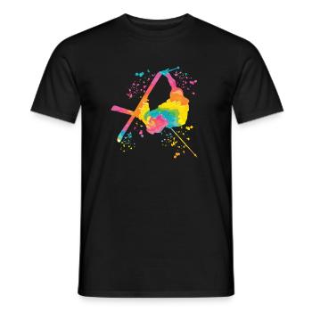 Ski alpin Sports d’hiver Ski nordique - T-shirt homme - noir - Devant - AI Model Male 178 light (178cm)