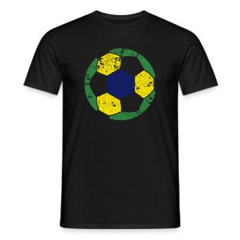 Brazil Soccer Ball Fußball - Men's T-Shirt - black - Front - AI Model Male 178 light (178cm)
