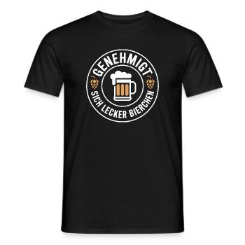 indulges yummy beer booze party beer - Men's T-Shirt - black - Front - AI Model Male 178 light (178cm)