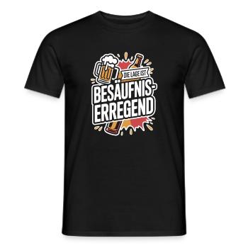 The location is drunken booze party beer - Men's T-Shirt - black - Front - AI Model Male 178 light (178cm)