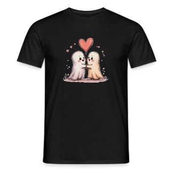 Eternal Ghost Love Valentine – Süßes Halloween - Männer T-Shirt - Schwarz - Vorne - AI Model Male 178 light (178cm)