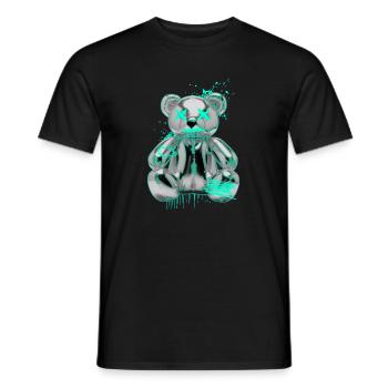 Graffiti Teddy Rebell Street Art - Männer T-Shirt - Schwarz - Vorne - AI Model Male 178 light (178cm)