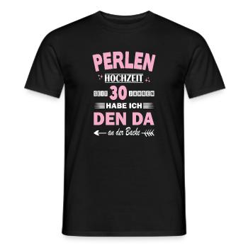Épouse du mariage Pearl Wedding 30 - T-shirt homme - noir - Devant - AI Model Male 178 light (178cm)