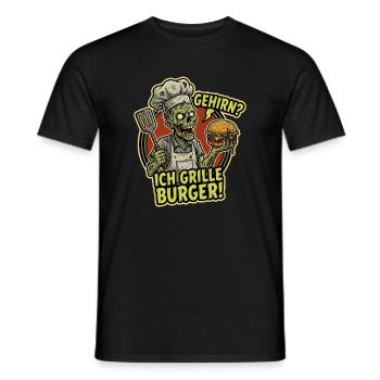 BrainChef Grille Burger - Men's T-Shirt - black - Front - AI Model Male 178 light (178cm)
