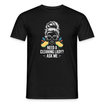 Cleaner Saying Funny Cleaning Lady Gift - Men's T-Shirt - black - Front - AI Model Male 178 light (178cm)