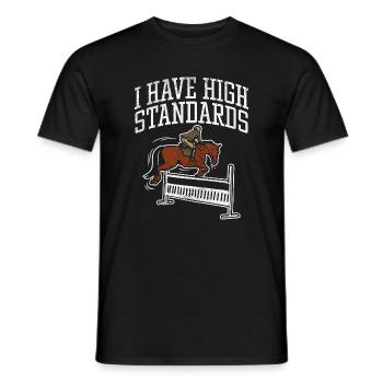 J’ai un design de saut hippique de haute qualité - T-shirt homme - noir - Devant - AI Model Male 178 light (178cm)