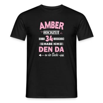 34 ans Anniversaire de couple Anniversaire de mariage - T-shirt homme - noir - Devant - AI Model Male 178 light (178cm)