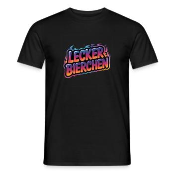 Lecker Bierchen - T-shirt drôle d’alcool - T-shirt homme - noir - Devant - AI Model Male 178 light (178cm)